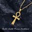 EUDORA Harmony Ball 18K Gold Ankh Kreuz Kette für Damen Herren Sterling Silber 925, Antikes Ägypten Anch Kreuz des Lebens Amulett Energie Anhänger Halskette Schmuck Geschenk für Herren Frauen, 22Zoll