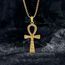 EUDORA Harmony Ball 18K Gold Ankh Kreuz Kette für Damen Herren Sterling Silber 925, Antikes Ägypten Anch Kreuz des Lebens Amulett Energie Anhänger Halskette Schmuck Geschenk für Herren Frauen, 22Zoll