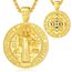EUDORA Harmony Ball Heiliger Benedikt Kette Medaille für Damen Herren 18K Vergoldetes Sterling Silber, St. Benedikt Halskette Amulett Anhänger Christlicher Schmuck, Geschenke für Frauen Männer, 55CM