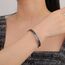 Ayatul Kursi-Armband für Damen und Herren islamisches Geschenk muslimischer Allah Koran offene Armreifen arabische Kalligraphie Lotusblüte Armreif Islam Eid Ramadan Schmuck (Islamisches Armband-S)