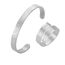 VASSAGO Einstellbare islamische Ayatul Kursi Ring/Armband für Frauen Männer Muslim Allah Koran Ringe Arabisch Kalligraphie Islam Eid Islamischer Ringe Schmuck Geschenke (Silber Ring&Armband)