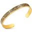 Ayatul Kursi-Armband für Damen und Herren islamisches Geschenk muslimischer Allah Koran offene Armreifen arabische Kalligraphie Lotusblüte Armreif Islam Eid Ramadan Schmuck (Islamisches Armband-G)