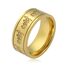 UNIFT Ring für Männer und Frauen, 8 mm, Islam, muslimisch, Allah, Edelstahl, breiter Ring, islamisch, muslimisch, Gebet, religiöser Ring Schmuck, 34, Edelstahl