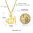 PROSTEEL Islamische Kette für Frauen Männer 18k vergoldet Arabisches Schriftzeichen Allah Anhänger mit 50+5cm Rolokette Amulette religiöser Modeschmuck Accessoire