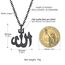 PROSTEEL Allah Halskette schwarz Islamische Gott Anhänger in Arabisches Schriftzeichen mit 50cm verstellbare Rolokette Amulett Modeschmuck Accessoire für Männer Frauen