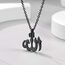 PROSTEEL Allah Halskette schwarz Islamische Gott Anhänger in Arabisches Schriftzeichen mit 50cm verstellbare Rolokette Amulett Modeschmuck Accessoire für Männer Frauen