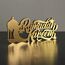 iwa concept Islamische Tischdekorationen aus Holz mit Acryl, Ramadan-Kareem-und Eid-Mubarak-Dekoration, islamisch muslimische Geschenke, Ramadan Kareem-4, Gold