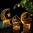 Photect 3 Stück Eid al-Adha Metall Ramadan Tisch Deko Gold Eid Mubarak Tischdekoration Stern Mond Islamische Tischschilder Esstisch Ornamente Teelichthalter für Tafelaufsatz Deko Party Geschenk