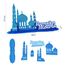 Aoiuenok Ramadan Dekoration, Eid Mubarak Tischdekoration, Ramadan Deko Tisch, Blau mit Glitzer
