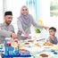 Aoiuenok Ramadan Dekoration, Eid Mubarak Tischdekoration, Ramadan Deko Tisch, Blau mit Glitzer