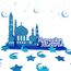 Aoiuenok Ramadan Dekoration, Eid Mubarak Tischdekoration, Ramadan Deko Tisch, Blau mit Glitzer