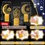 Photect 3 Stück Eid al-Adha Metall Ramadan Tisch Deko Gold Eid Mubarak Tischdekoration Stern Mond Islamische Tischschilder Esstisch Ornamente Teelichthalter für Tafelaufsatz Deko Party Geschenk