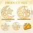 2 Stück Holz Eid Mubarak Ramadan Kareem Dekorationen Eid Tisch Zeichen Mond Hohle Stern Freistehend Tisch Centerpiece Hängende Ornamente Tischdekoration für Muslim Islam Tischdekoration