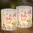 12 Windlicht Tischdeko Hello Girl, Hello Girl Tisch Deko, Rosa Süßer Bär Windlichter Tischdeko, Tisch Dekoration für Mädchen Geburt Babyparty Geburtstag, Fußabdruck Windlicht für Teelichter Kerzen