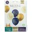 Eid Mubarak Ramadan Dekoration - Ballons Gold Weiß Blau 33 cm 6 Stück - Eid Deko Stern Mond Zubehör Ramadan