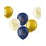 Eid Mubarak Ramadan Dekoration - Ballons Gold Weiß Blau 33 cm 6 Stück - Eid Deko Stern Mond Zubehör Ramadan