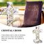 H&D Traditionelles Kristallkreuz stehend,Briefbeschwerer aus Glas für die Tischdekoration,12cm