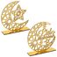 COCHIE Acryl Eid Mubarak Ramadan Kareem Dekorationen Eid Tisch Zeichen Mond Hohle Stern Freistehend Tisch Centerpiece Hängende Ornamente Tischdekoration für Muslim Islam Tischdekoration