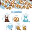 20 Stück Servietten + 12 Windlicht Tischdeko Bayern + 44 Konfetti Streudeko Tisch, Für Oktoberfest Dekoration, Biergarten Geschenk, Bayerische Deko Party Set, Servietten Blau Weiß Grillparty
