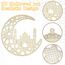 7PCS Ramadan Mubarak Hängende Dekorationen, Hölzerne Anhänger Eid Kareem Hängende Zeichen mit Seilen für Home Room Decor, 3D Hohlen Stern Mond Laternen Schlösser Ornament für Islamische Muslim Al-Fitr