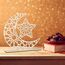 2 Stück Holz Eid Mubarak Ramadan Kareem Dekorationen Eid Tisch Zeichen Mond Hohle Stern Freistehend Tisch Centerpiece Hängende Ornamente Tischdekoration für Muslim Islam Tischdekoration