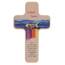 Butzon & Bercker Taufkreuz & Kinderkreuz aus Buche 11x18 cm – Farbiges Holzkreuz zum Aufhängen mit Fisch & Segensspruch – Geschenk zur Taufe Erstkommunion Jungen Mädchen