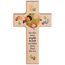 MaMeMi KINDER-HOLZKREUZ „GOTT BESCHÜTZE MICH“ – ca. 15 x 9 cm – Echtholz mit Segensspruch – TAUFKREUZ ZUR GEBURT ODER TAUFE – Wandkreuz für Kinderzimmer – KINDERKREUZ Inkl. Gebetsbüchlein
