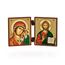 NKlaus - Gottesmutter von Kazan & Jesus Christus - christliche Ikone Diptychon - Kazanskaja I Spasitel - reise Altar Holz 36174