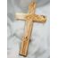 MaMeMi HOLZKREUZ aus OLIVENHOLZ 25 x 13 cm mit natürlicher Maserung, gekerbte Kanten, WANDKREUZ in HANDARBEIT aus dem HEILIGEN LAND/BETHLEHEM
