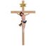 Kaltner Präsente Geschenkidee – Holzkreuz Wandkreuz Kruzifix aus Echtholz Buche Kreuz unbehandelt mit Jesus Christus Figur aus Kunststein handbemalt (Höhe 15 cm)