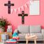 Pinkunn Wanddekoration, mexikanisches Kreuz, Motiv: Tag der Toten, handbemalt, Holz, Dia De Los Muertos, Altar-Dekorationen, spanisches Kreuz, Dekoration für Zuhause (Blume), 2 Stück