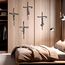Bnesi Metall-Wandkunst-Schild, 4-teiliges Set: Liebe, Glaube, Familie, Hoffnung, 38,1 x 20,3 cm, wasserdicht, religiöse und spirituelle hängende Kreuz-Wanddekoration für Heimdekoration