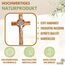 Kassis Geschenkartikel Olivenholz St. Benedikt Kreuz zum Aufhängen Benediktuskreuz Wandkreuz Kruzifix zur Firmung Geburt Kommunion Taufe 12 x 8,5 cm