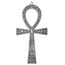 NileCart 17,8 cm großes ägyptisches Ankh-Kreuz aus Metall, hergestellt in Ägypten mit antiken ägyptischen Hieroglyphen Symbolen auf beiden Seiten (Antik-Silberton).