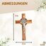 Kassis Geschenkartikel Olivenholz St. Benedikt Kreuz zum Aufhängen Benediktuskreuz Wandkreuz Kruzifix zur Firmung Geburt Kommunion Taufe 12 x 8,5 cm