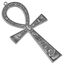 NileCart 17,8 cm großes ägyptisches Ankh-Kreuz aus Metall, hergestellt in Ägypten mit antiken ägyptischen Hieroglyphen Symbolen auf beiden Seiten (Antik-Silberton).
