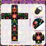 Pinkunn Wanddekoration, mexikanisches Kreuz, Motiv: Tag der Toten, handbemalt, Holz, Dia De Los Muertos, Altar-Dekorationen, spanisches Kreuz, Dekoration für Zuhause (Blume), 2 Stück