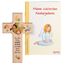 MaMeMi KINDER-HOLZKREUZ „GOTT BESCHÜTZE MICH“ – ca. 15 x 9 cm – Echtholz mit Segensspruch – TAUFKREUZ ZUR GEBURT ODER TAUFE – Wandkreuz für Kinderzimmer – KINDERKREUZ Inkl. Gebetsbüchlein