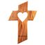 Kassis Geschenkartikel Personalisierbares Kreuz mit Herz aus Olivenholz – handgefertigtes Wandkreuz aus Bethlehem - Spirituelles Geschenk zur Taufe, Kommunion, Firmung, Konfirmation, Hochzeit
