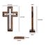 Wandkreuz aus Holz mit Holzsockel, gesegnetes Buchstaben-Design, christliche Kreuze, spirituelles religiöses Kreuz, Weihnachten, Wandbehang, handgefertigtes Holzkreuz, Hanfseil für Kirche, Zuhause,