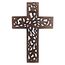 Ajuny Dekoratives Wandkreuz aus Holz, lang hängend, handgeschnitzt, Blumenmuster, Kirche, christliche Wandmontage, Holz, katholisch, für Zuhause, Büro, Kirchendekoration, religiöse Geschenke