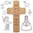 Geschenkissimo Kinderkreuz mit individueller Gravur - personalisiert mit Name, Spruch, Motiv - Kinder Holzkreuz als Taufgeschenk, Geschenk zur Kommunion, Konfirmation für Jungen und Mädchen