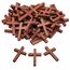 Genie Crafts Kleine Kreuz-Anhänger aus Holz (Set, 50 Stück) – Ideal zum Basteln, als Kettenanhänger, Schlüsselanhänger - Dekoration Zuhause, in Schule und Büro - Braun, 3 x 4,4 cm