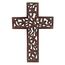 Ajuny Dekoratives Wandkreuz aus Holz, lang hängend, handgeschnitzt, Blumenmuster, Kirche, christliche Wandmontage, Holz, katholisch, für Zuhause, Büro, Kirchendekoration, religiöse Geschenke