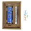 Holy Land Market Messianische Messianische Mesusa-Koffer, 10,4 cm, blau-silberfarbener Rahmen, mit Schriftrolle im Lieferumfang enthalten, Metall-Wandhalterung