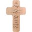 Geschenkissimo Kreuz zur Taufe Gott segne und beschütze dich - Holzkreuz Buche 20x12 cm glatt mit Bohrung zum Aufhängen - Taufkreuz Holz Geschenk - Geschenkidee