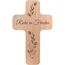 Geschenkissimo Ruhe in Frieden Holzkreuz mit Gravur und Blumenranken - 20x12 cm Wandkreuz - Trauer Kreuz Beerdigung Andenken Grab Dekoration Erinnerung - Geschenkidee