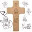 Weihnachten Deko Kreuz mit individueller Gravur - personalisiert mit Spruch + Motiv - Holz Kruzifix als Geschenk zu Weihnachten, Nikolaus, Advent, Neujahr, günstige Weihnachtsdeko