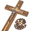 Asterom Handgeschnitztes Kruzifix - Wandkreuz für Heimdekoration, katholisches Holz, 30,5 cm