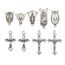 100 g (60 Stück) Antik-Silberkreuz Jesus Maria Our Lady Miraculous Herzstück Kruzifix-Medaillenanhänger zum Basteln, Schmuckherstellung, Zubehör für DIY Rosenkranz, Halskette, Armband (M154)